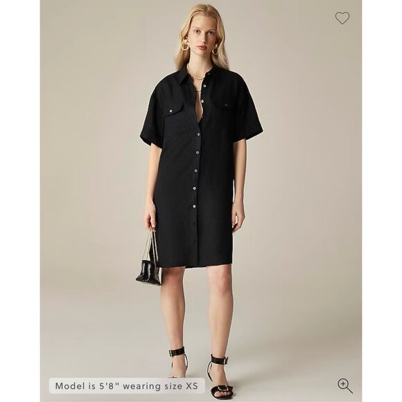 J. Crew Utility shirt-dress in linen Black Size XL NWT CI926 - Picture 1 of 7